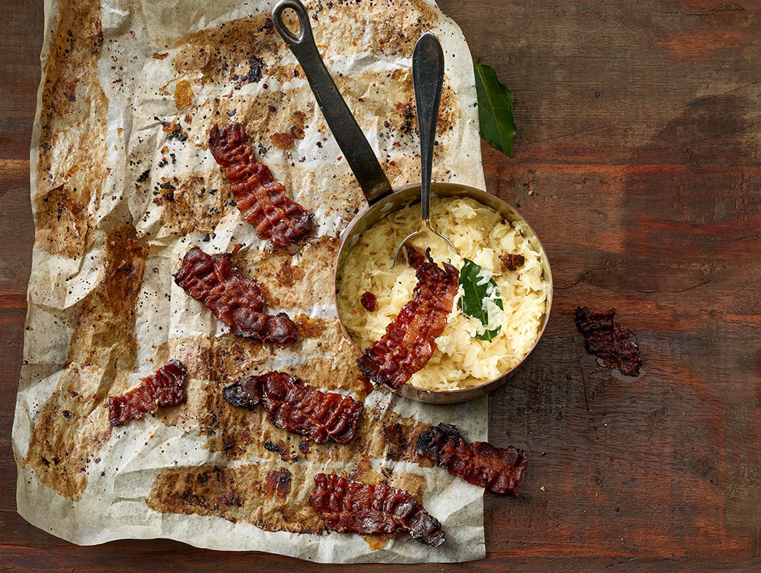 Rahmsauerkraut mit karamelisiertem speck